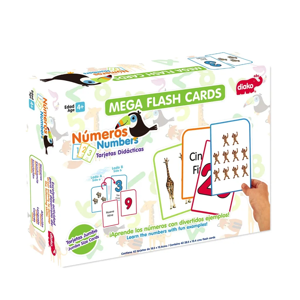 Flash cards educativas de números para niños